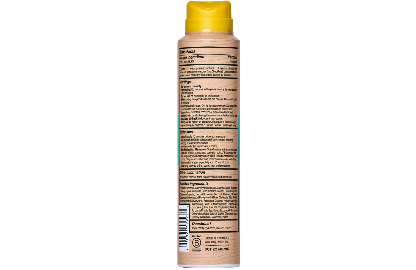 Spray Sunscreen | SPF 30 UVA/UVB Protection | Non-Greasy Mineral Sunscreen for Men U5