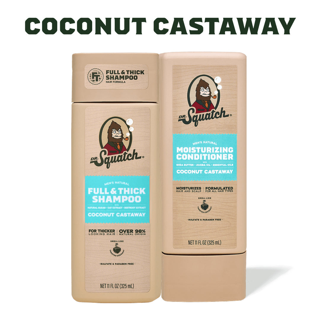 Hair Care Kit + Free Scalp Scrubber | Full & Thick Shampoo | Moisturizing Conditioner | Natural Products for Men L1