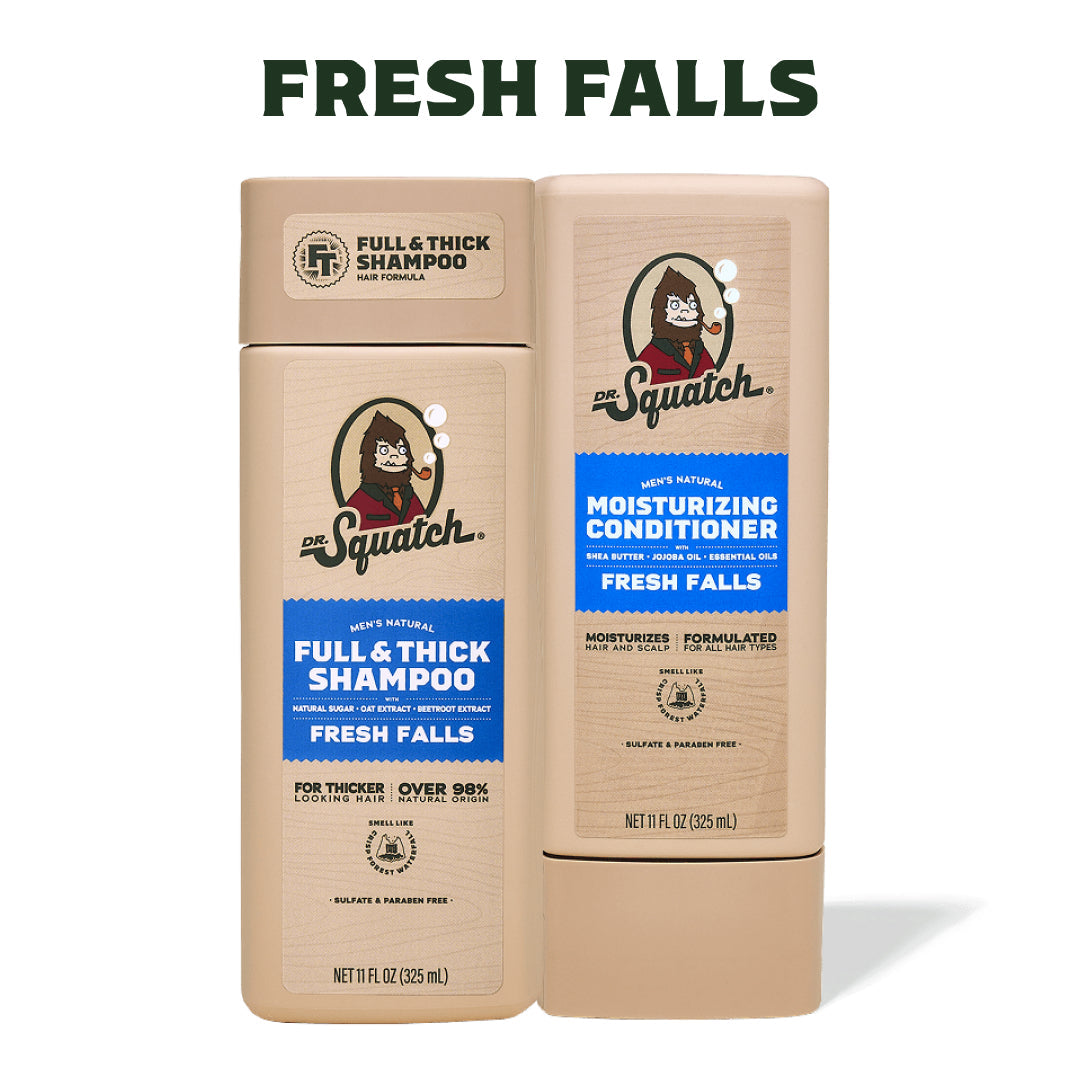 Hair Care Kit + Free Scalp Scrubber | Full & Thick Shampoo | Moisturizing Conditioner | Natural Products for Men L1