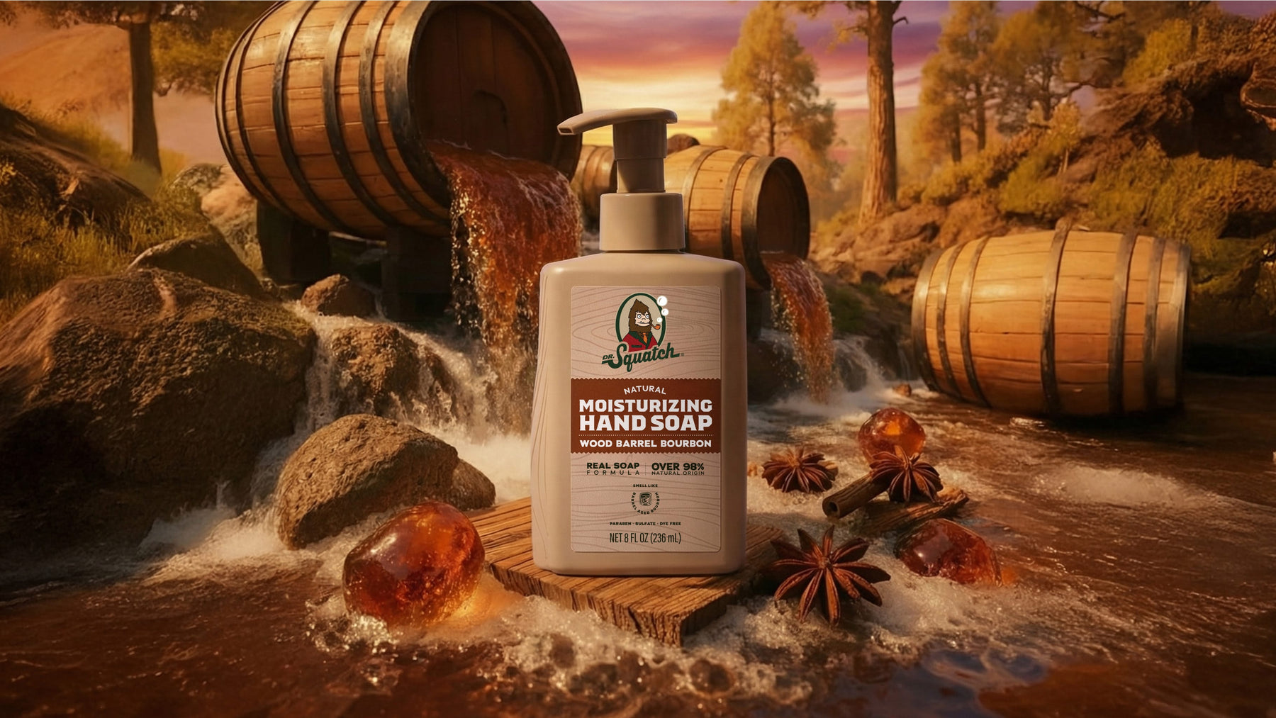 Wood Barrel Bourbon Hand Soap L9