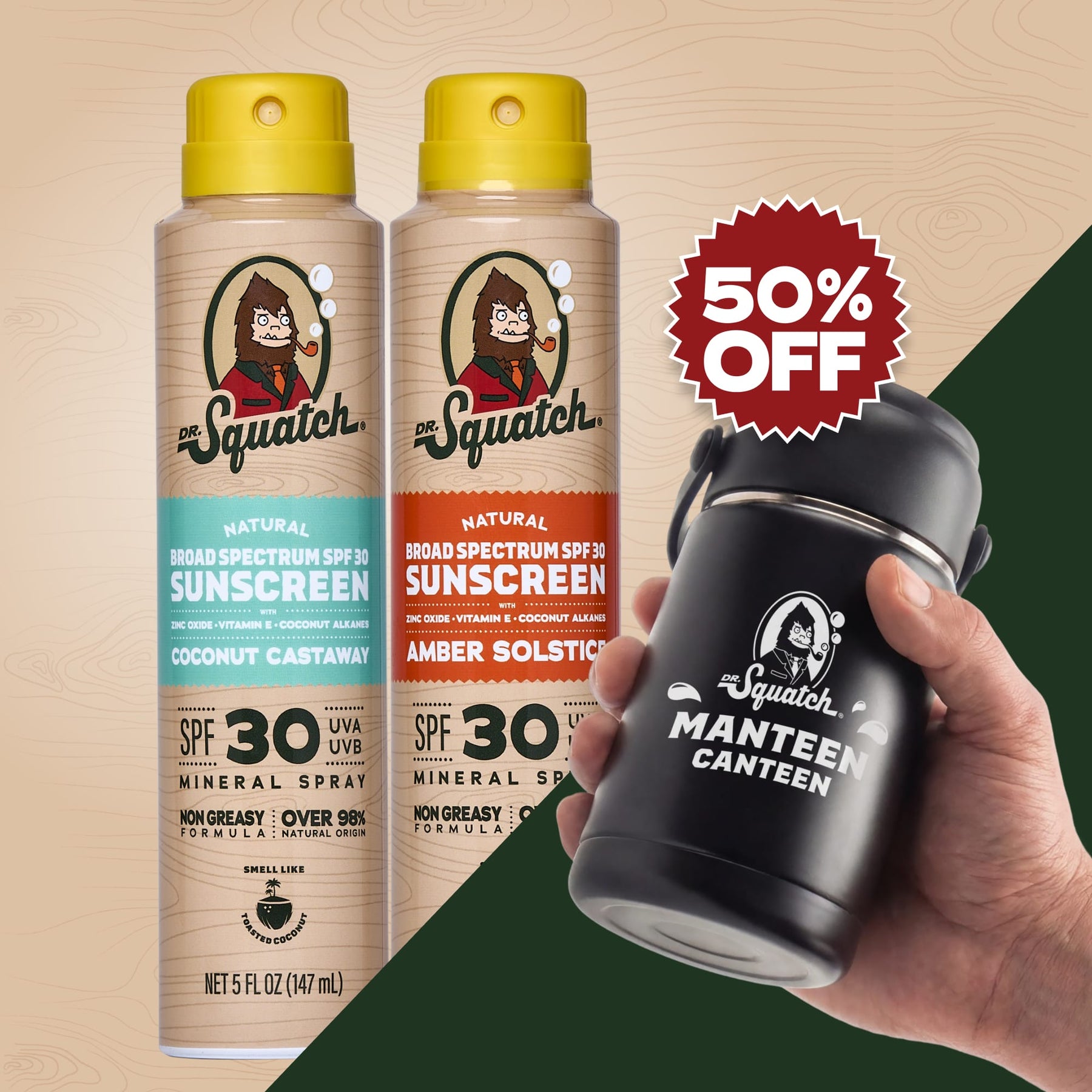 2-Pack Sunscreen + Manteen Canteen S2